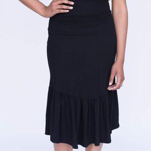 Agnes & Dora™ Boho Ruffle Midi Black